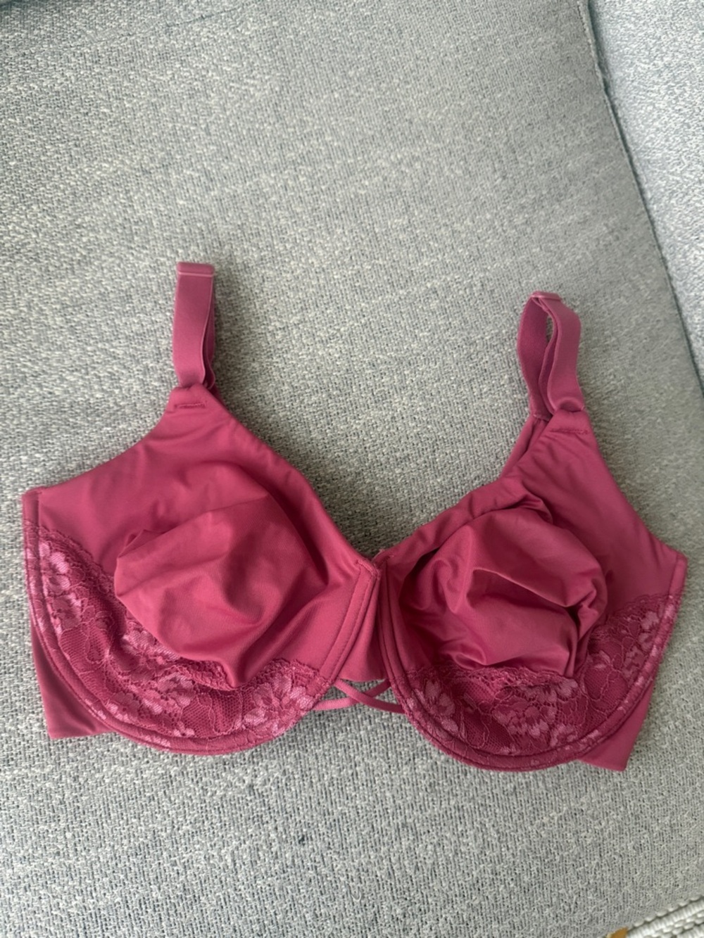 Vanity Fair Lace Underwire Bra in Rose Berry